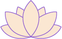 icone fleur lotus contour violet